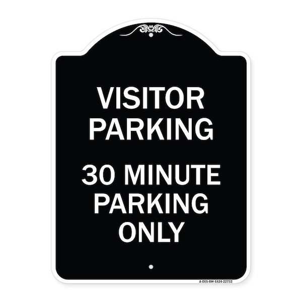Signmission Visitor Parking 30 Minute Parking Heavy-Gauge Aluminum Architectural Sign, 24" x 18", BW-1824-22732 A-DES-BW-1824-22732 - main